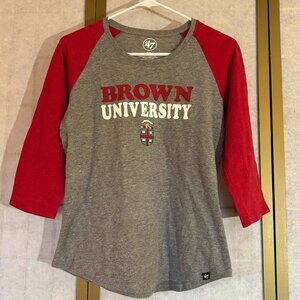 Brown University Baseball Style Shirt, Size Medium